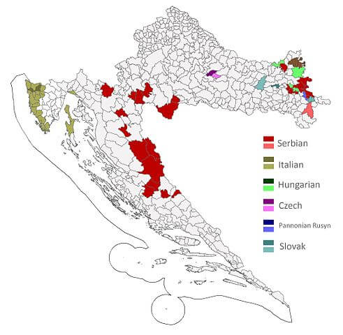 official minority languages ​​municipalities croatia