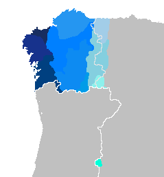 map of blocks and linguistic areas of Galician