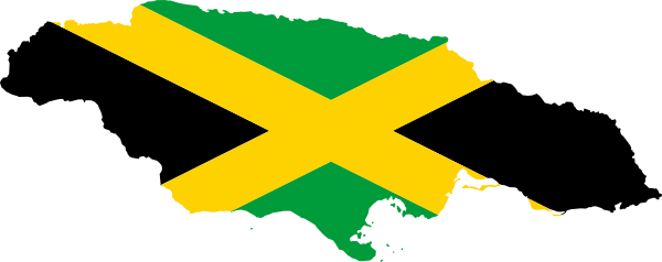 jamaica map with flag