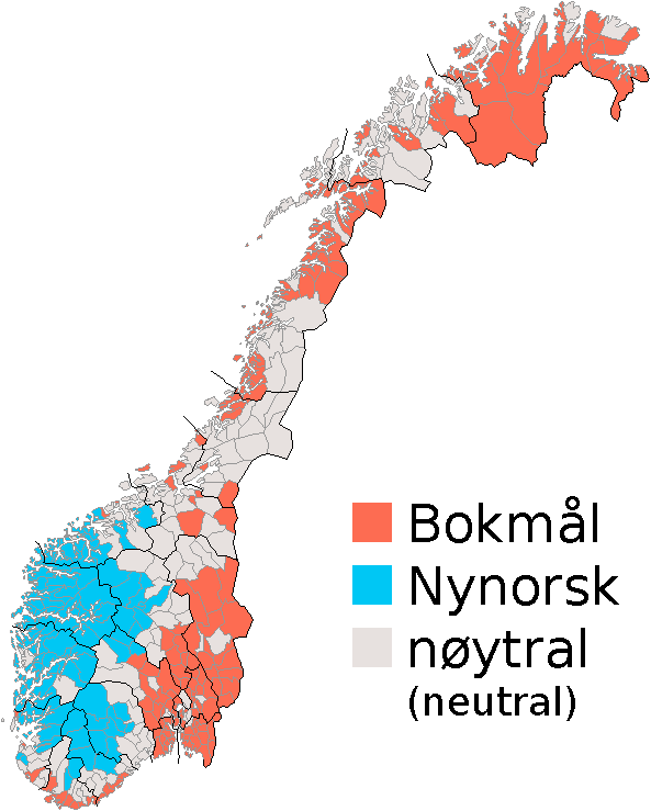 official writing map municipalities norway