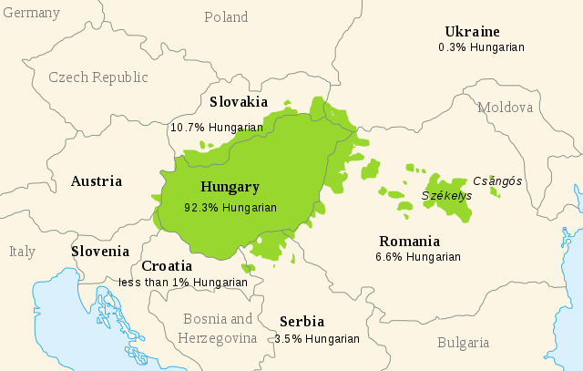 areas where hungarian is spoken