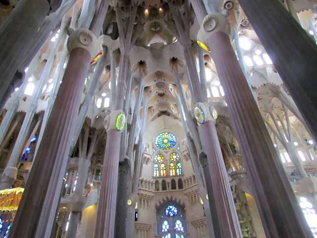 Interior of the Sagrada Familia in Barcelona