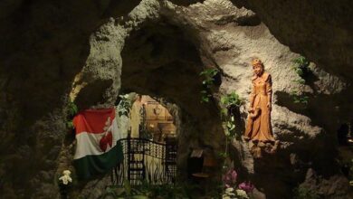 Photo of The Cave Church in Budapest. church in a cave